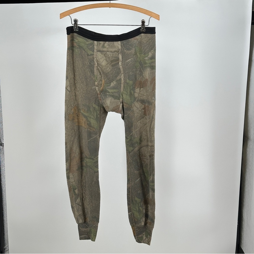 Vintage Mens‎ Medium Realtree Hardwood Green Brown Camouflage Thermal Base Layer